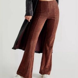 Free People Brown Flare Knit Pants Sz Small LNWOT